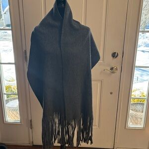 Lucky Brand Charcoal Fringe Shawl